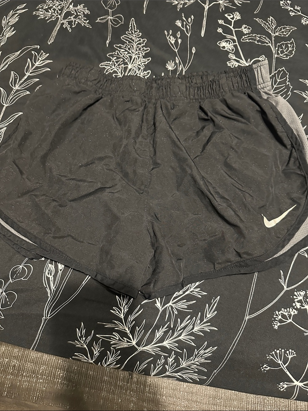 Nike Black Women's Athletic Shorts with White Swoosh